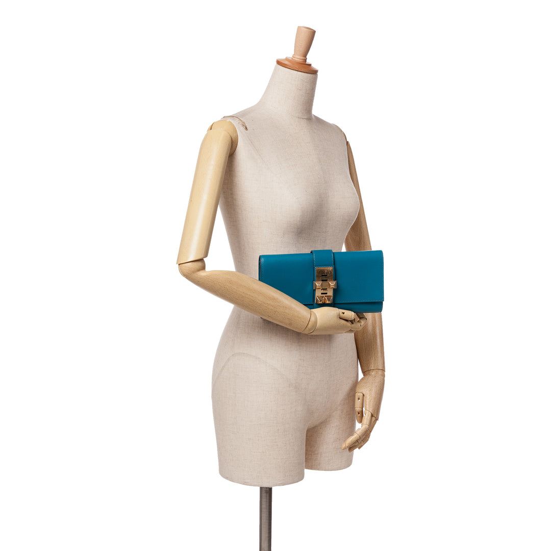 Tadelakt Medor Clutch 23 Blue - Gaby Paris
