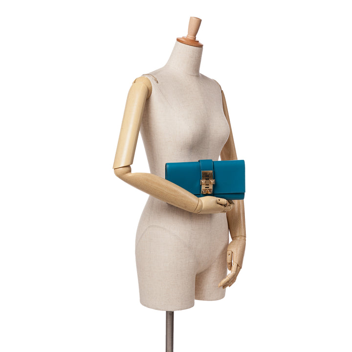 Tadelakt Medor Clutch 23 Blue - Gaby Paris