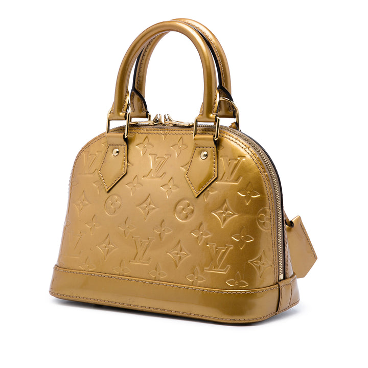 Louis Vuitton Alma BB Cuir verni Monogram Doré – vue 2 – GABY PARIS