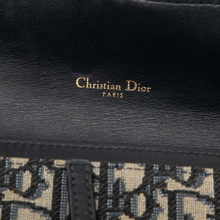 Dior Pochette Saddle avec chaîne Oblique Petit Bleu – vue 5 – GABY PARIS