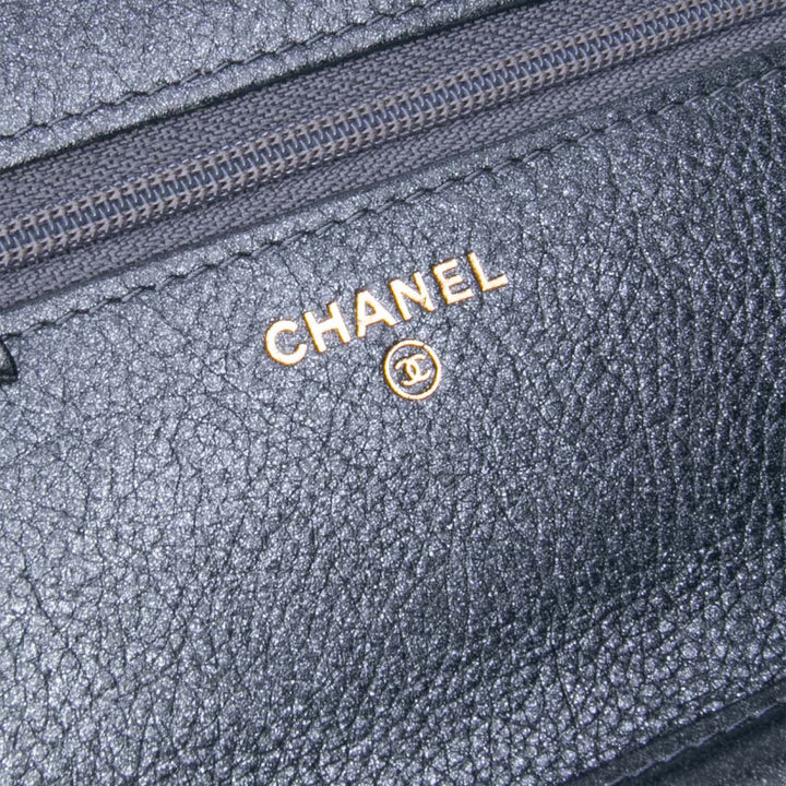 Quilted Lambskin Boy Wallet On Chain Black - Gaby Paris