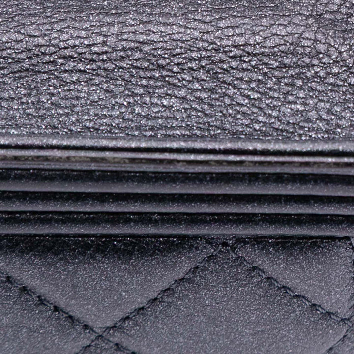 Quilted Lambskin Boy Wallet On Chain Black - Gaby Paris