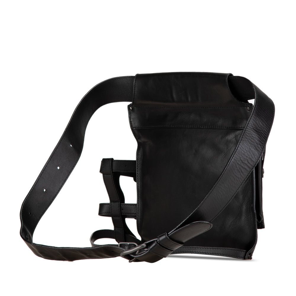 Nappa Intrecciato Utility Belt Bag Black - Gaby Paris