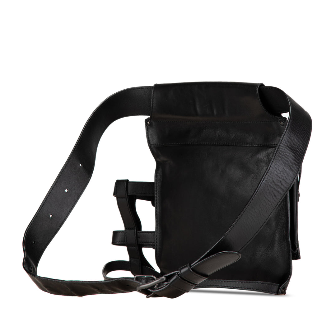 Nappa Intrecciato Utility Belt Bag Black - Gaby Paris