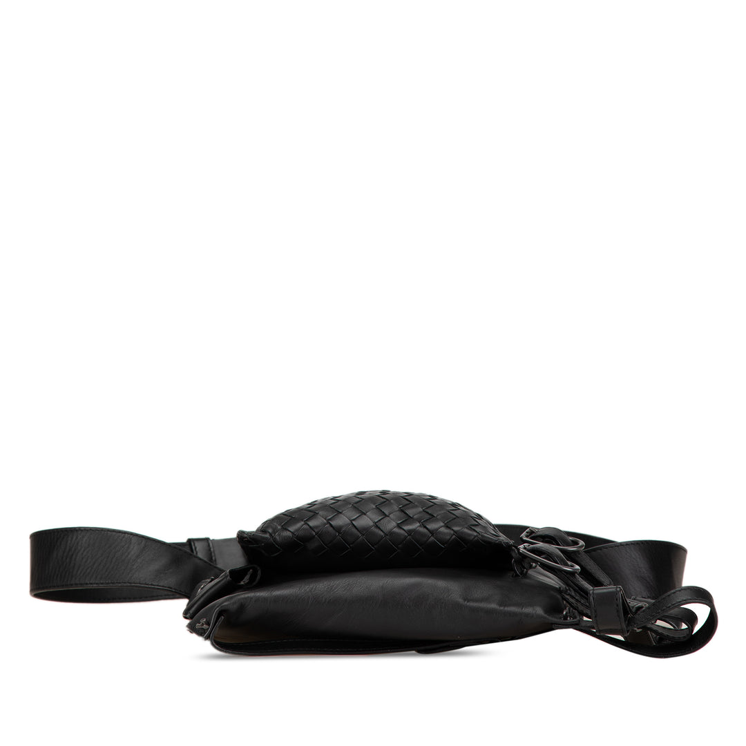 Nappa Intrecciato Utility Belt Bag Black - Gaby Paris