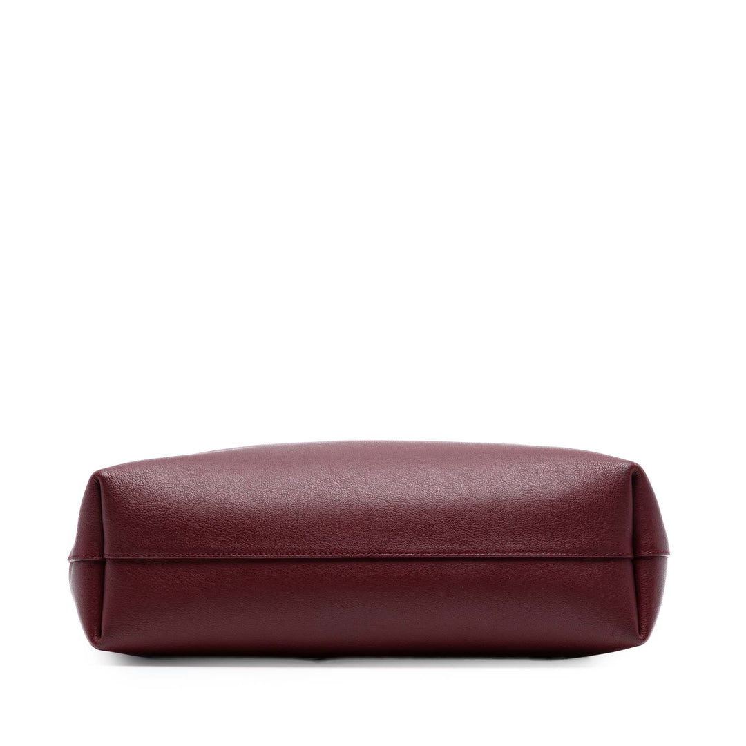 Saint Laurent Cuir North South Shopper Cabas Rouge – GABY PARIS Authentique