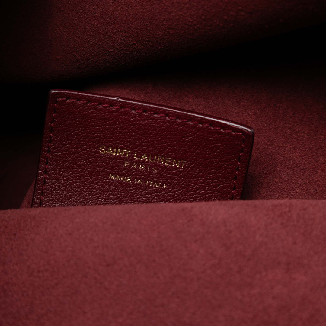 Saint Laurent Cuir North South Shopper Cabas Rouge – GABY PARIS Authentique