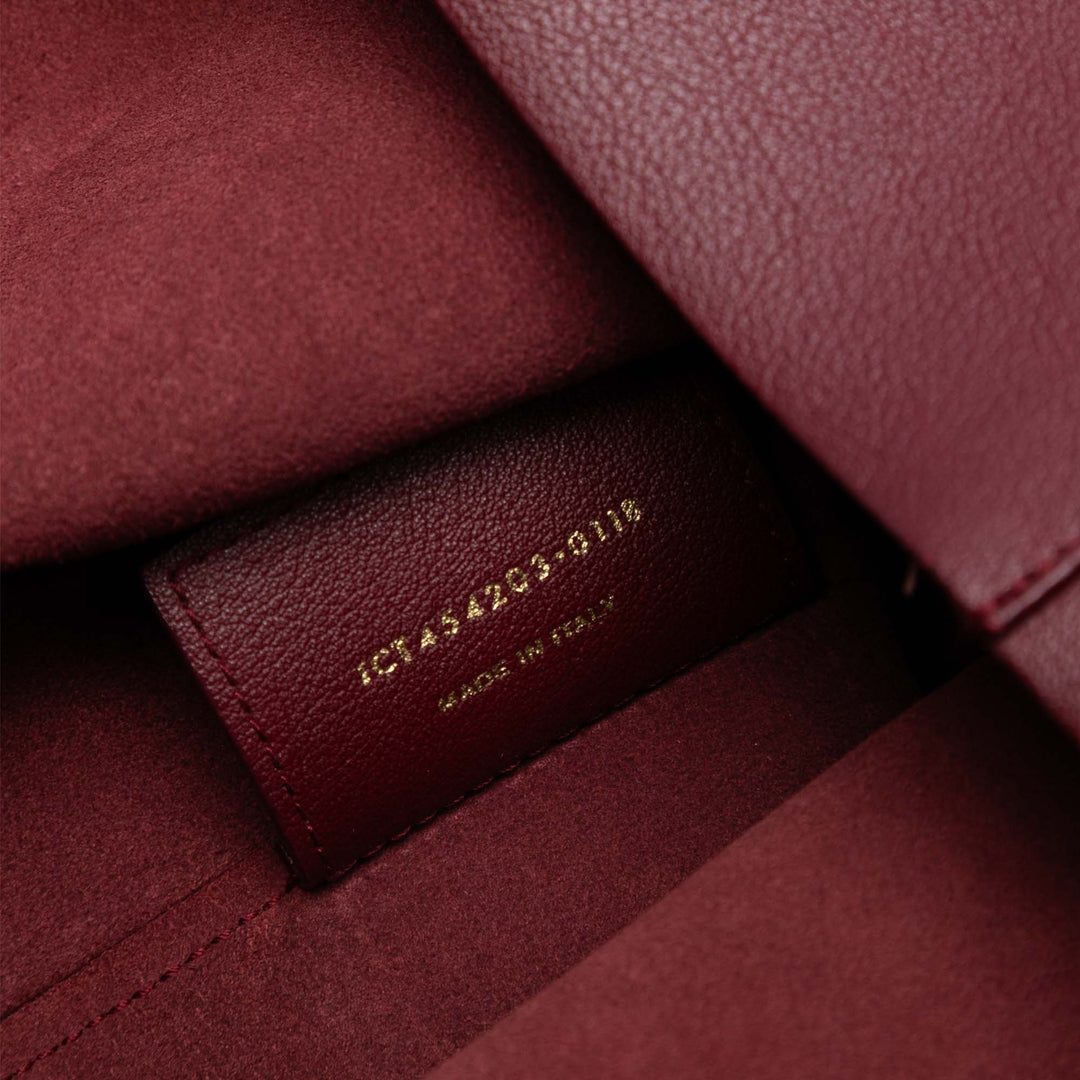 Saint Laurent Cuir North South Shopper Cabas Rouge – GABY PARIS Authentique