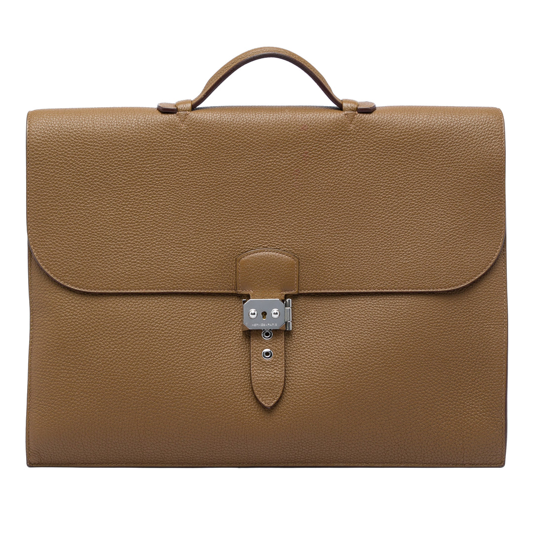 Hermès Sac a Depeches 40 Togo Marron – vue principale – GABY PARIS