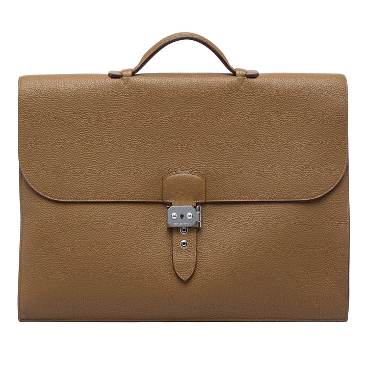 Hermès Sac a Depeches 40 Togo Marron – vue principale – GABY PARIS