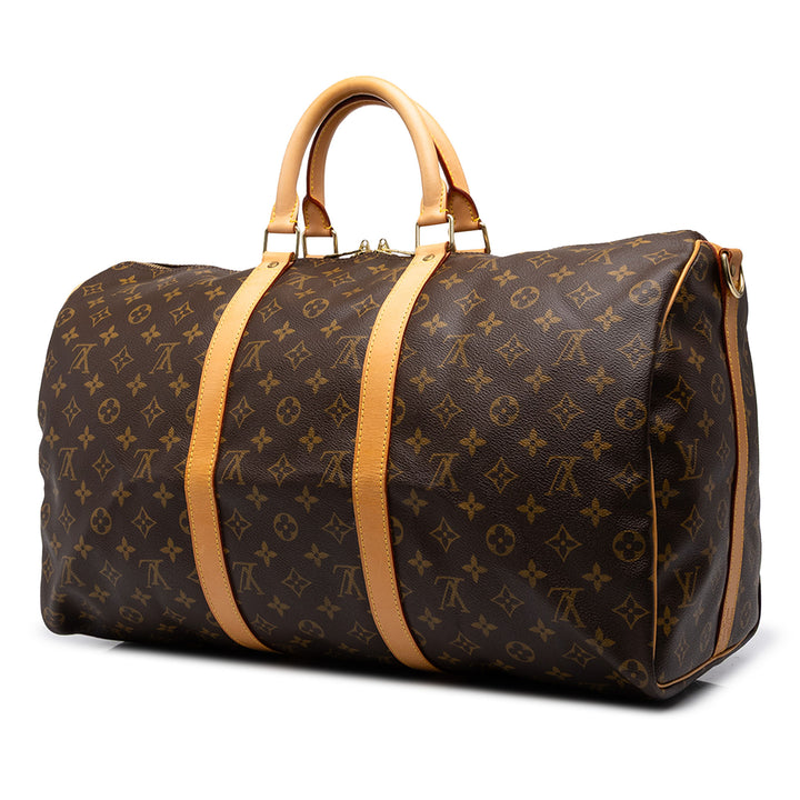 Louis Vuitton Sac de voyage Keepall Bandouliere 50 Monogram Marron – vue 2 – GABY PARIS