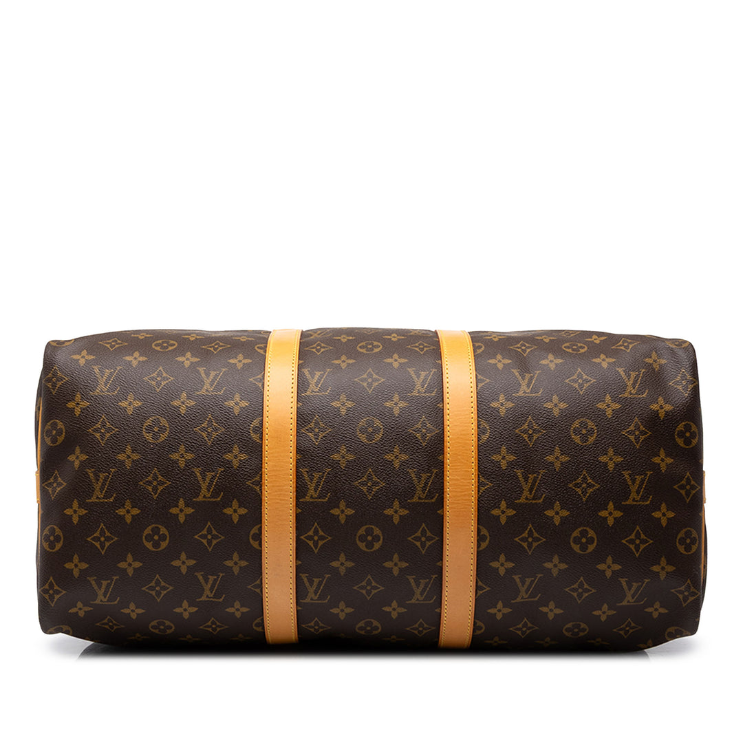 Louis Vuitton Sac de voyage Keepall Bandouliere 50 Monogram Marron – vue 3 – GABY PARIS