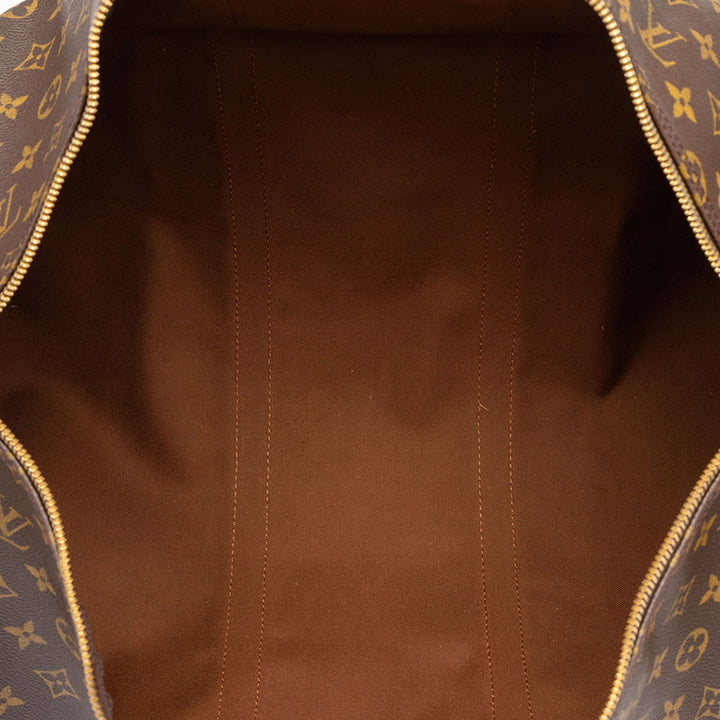 Louis Vuitton Sac de voyage Keepall Bandouliere 50 Monogram Marron – vue 4 – GABY PARIS