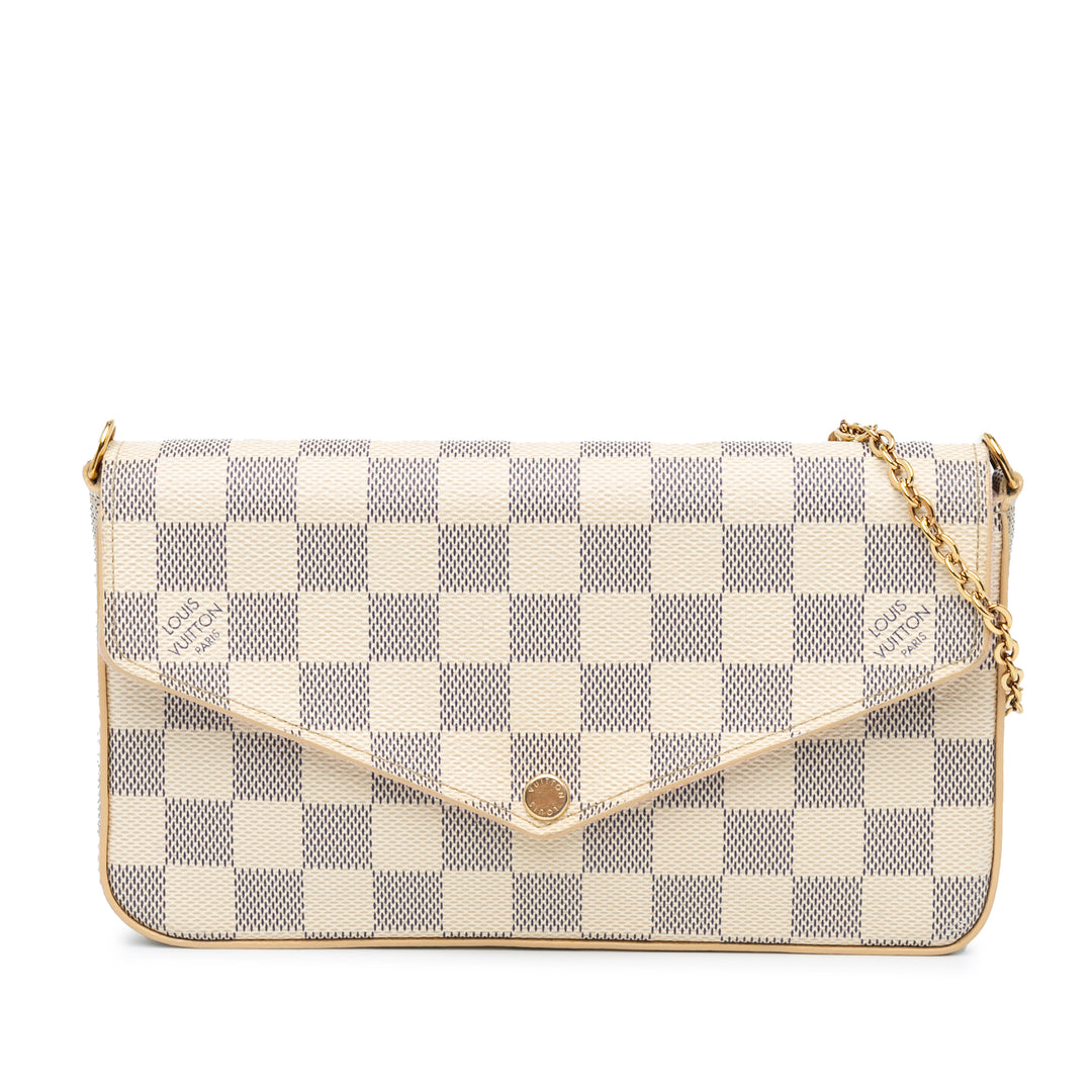 Damier Azur Pochette Felicie White - Gaby Paris