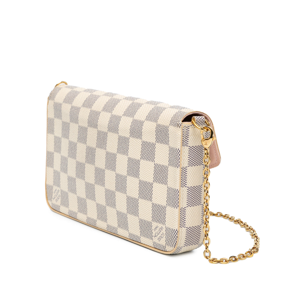 Damier Azur Pochette Felicie White - Gaby Paris