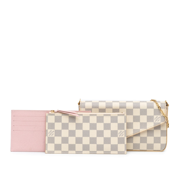 Damier Azur Pochette Felicie White - Gaby Paris