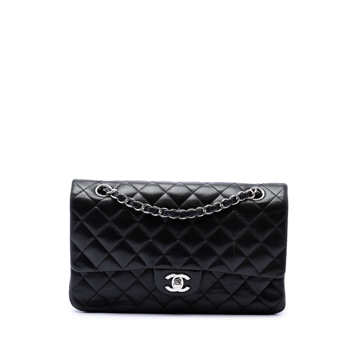 Classic Double rabat Moyen Cuir d'agneau Noir