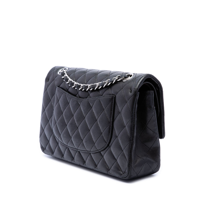 Classic Double rabat Moyen Cuir d'agneau Noir