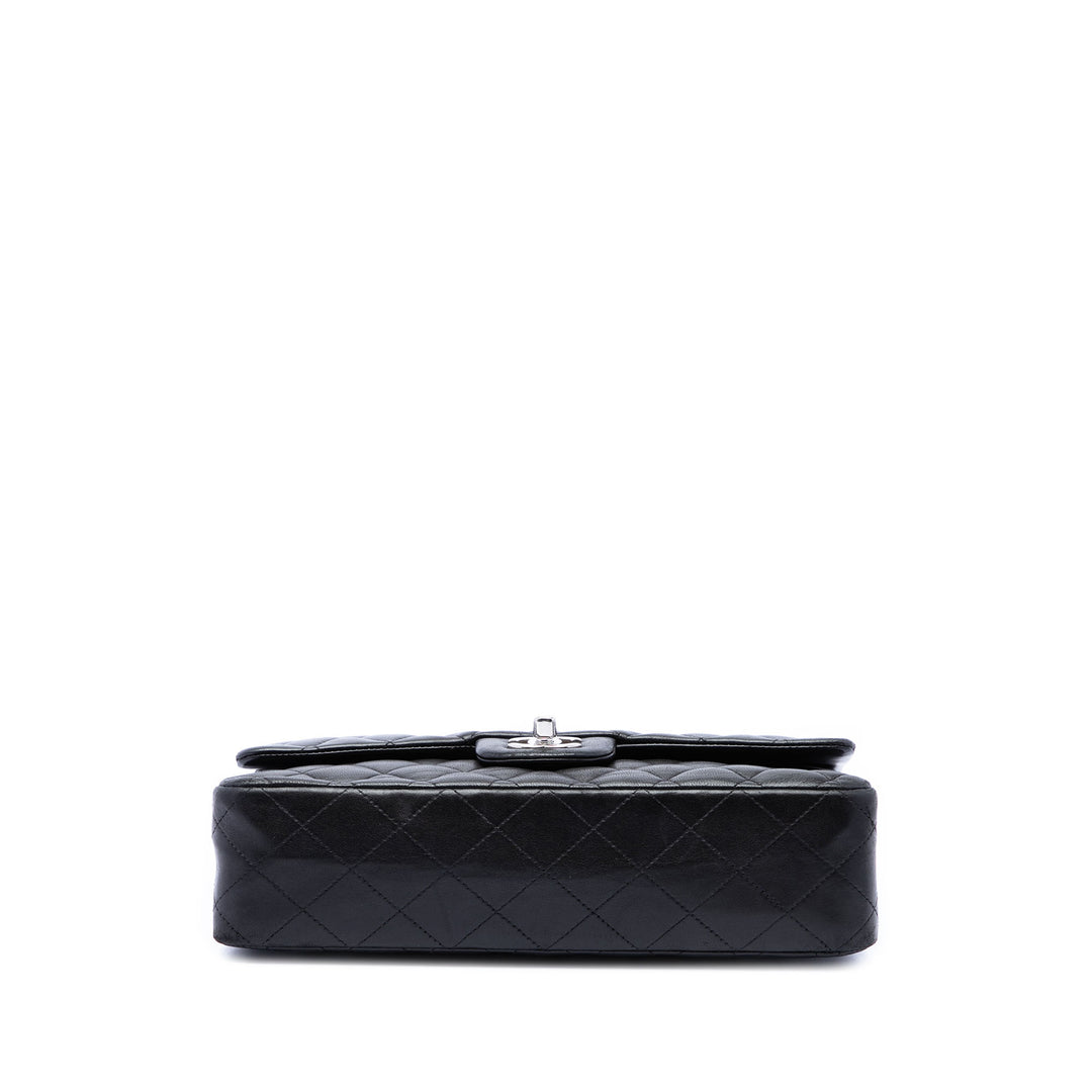 Classic Double rabat Moyen Cuir d'agneau Noir