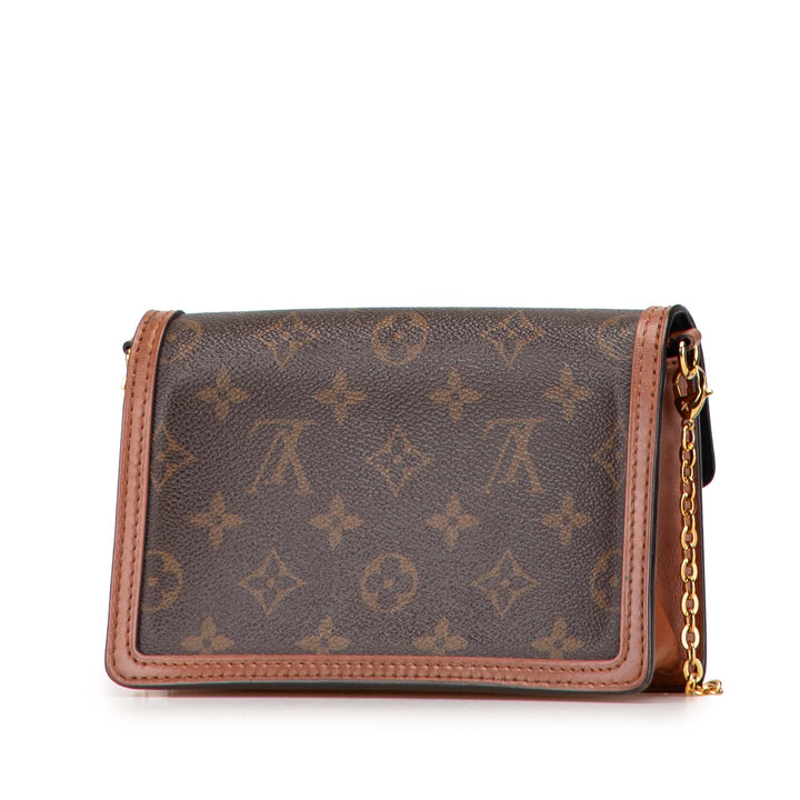 Dauphine Wallet on Chain Monogram Reverse Marron