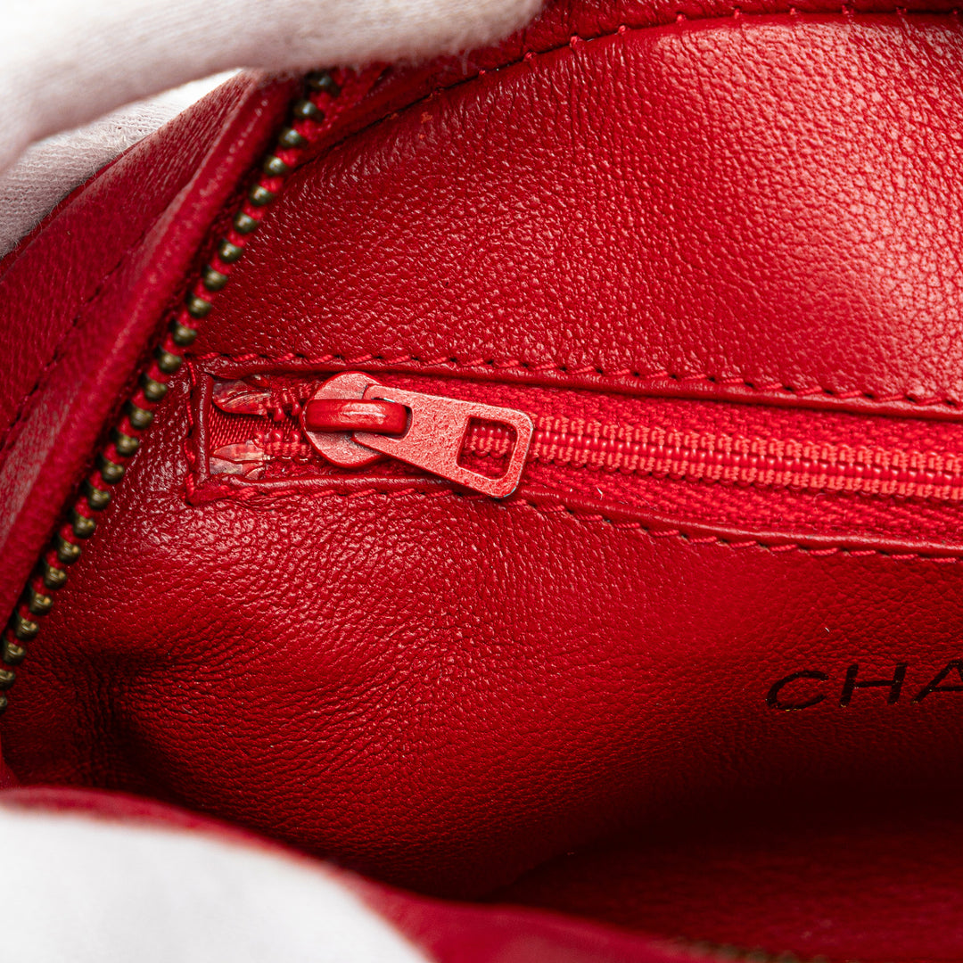 CC Lambskin Tassel Oval Camera Bag Red - Gaby Paris