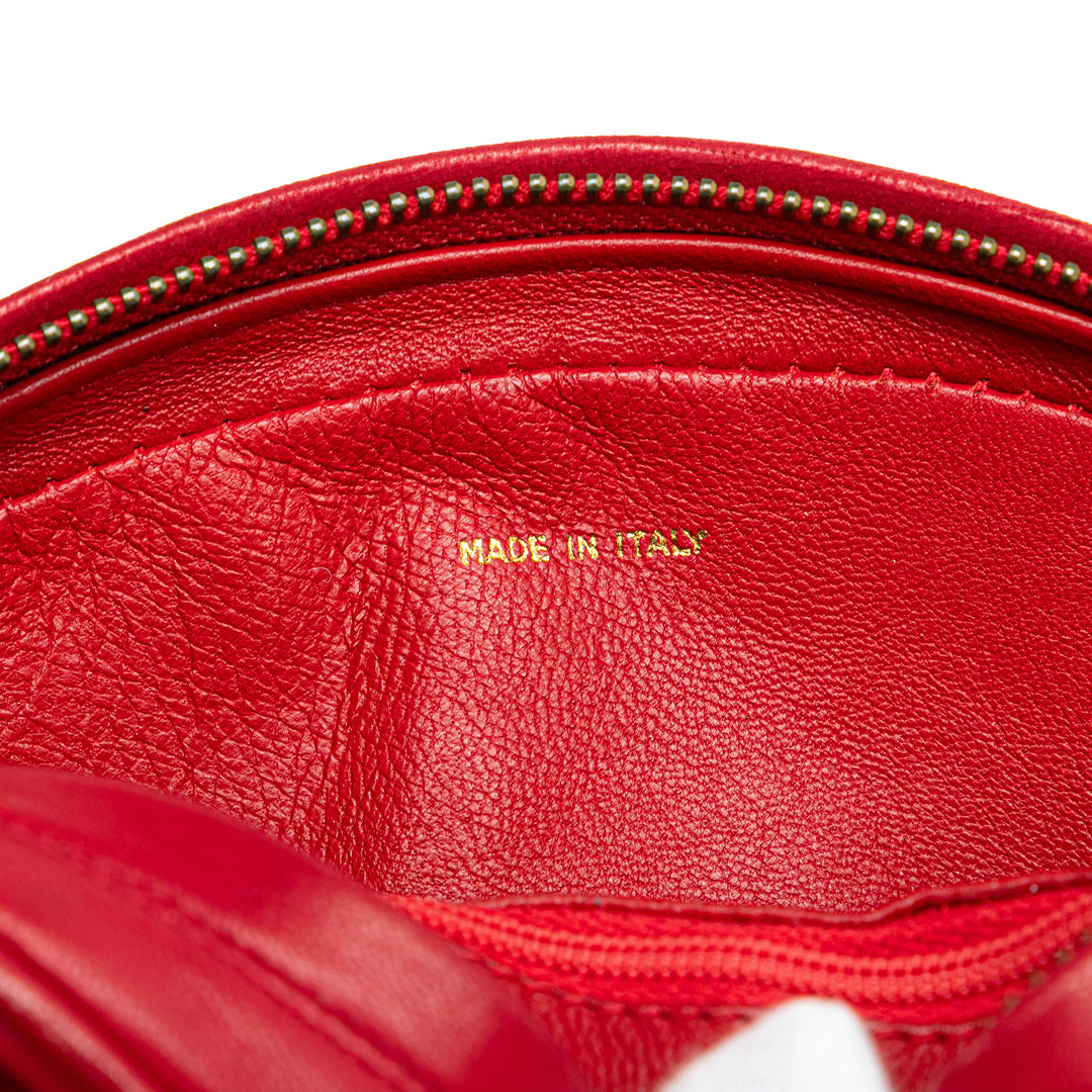 CC Lambskin Tassel Oval Camera Bag Red - Gaby Paris
