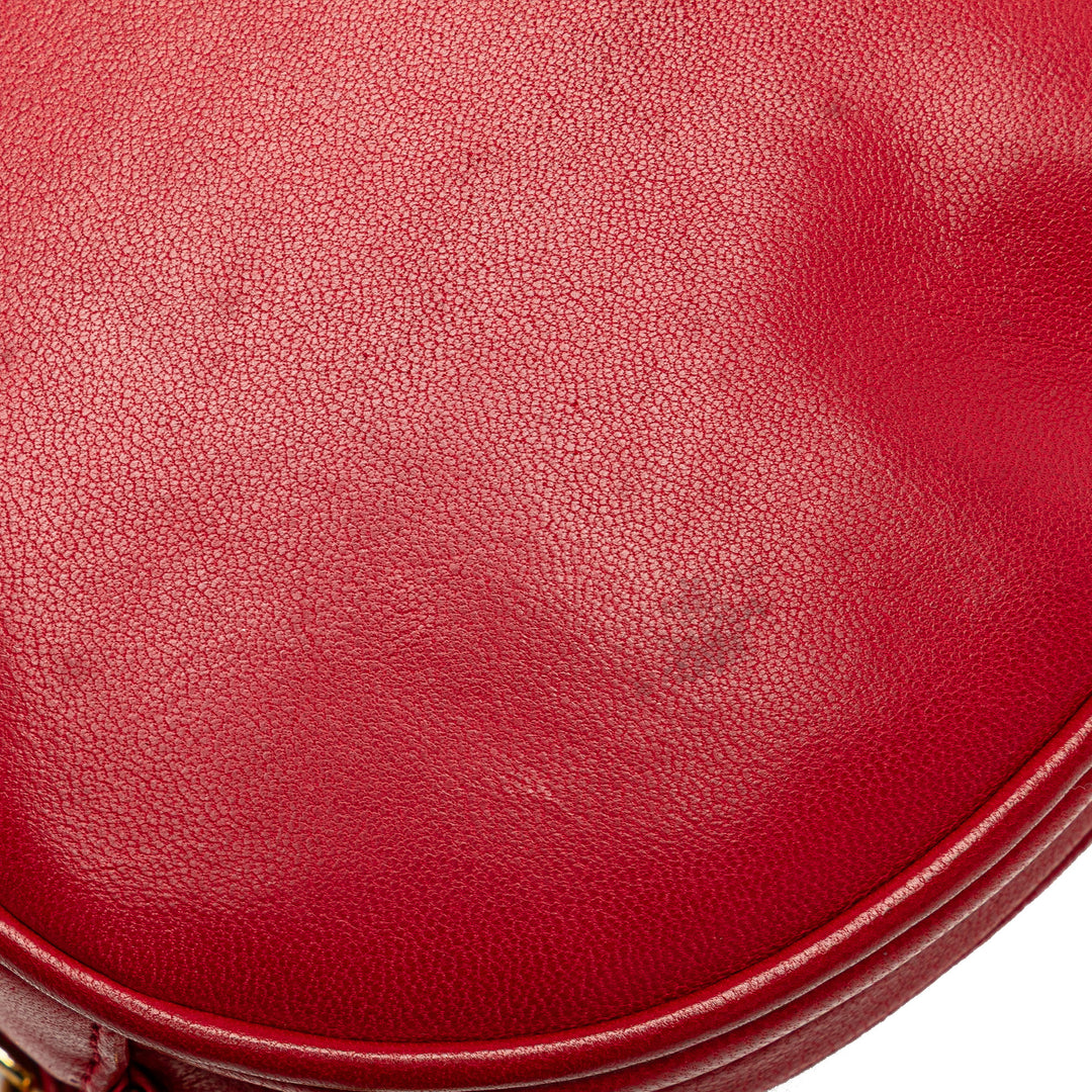 CC Lambskin Tassel Oval Camera Bag Red - Gaby Paris