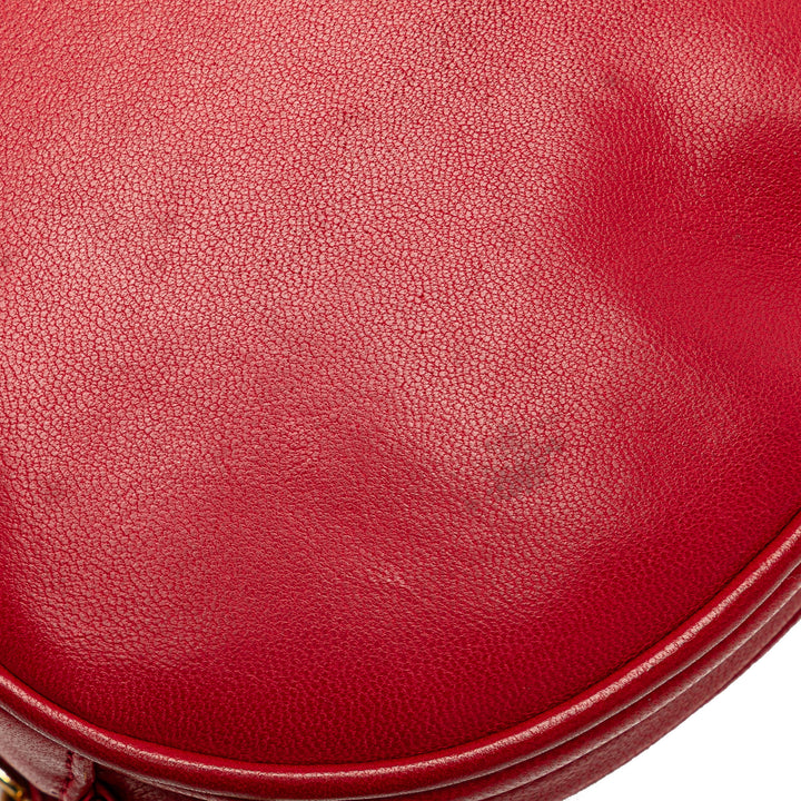 CC Lambskin Tassel Oval Camera Bag Red - Gaby Paris
