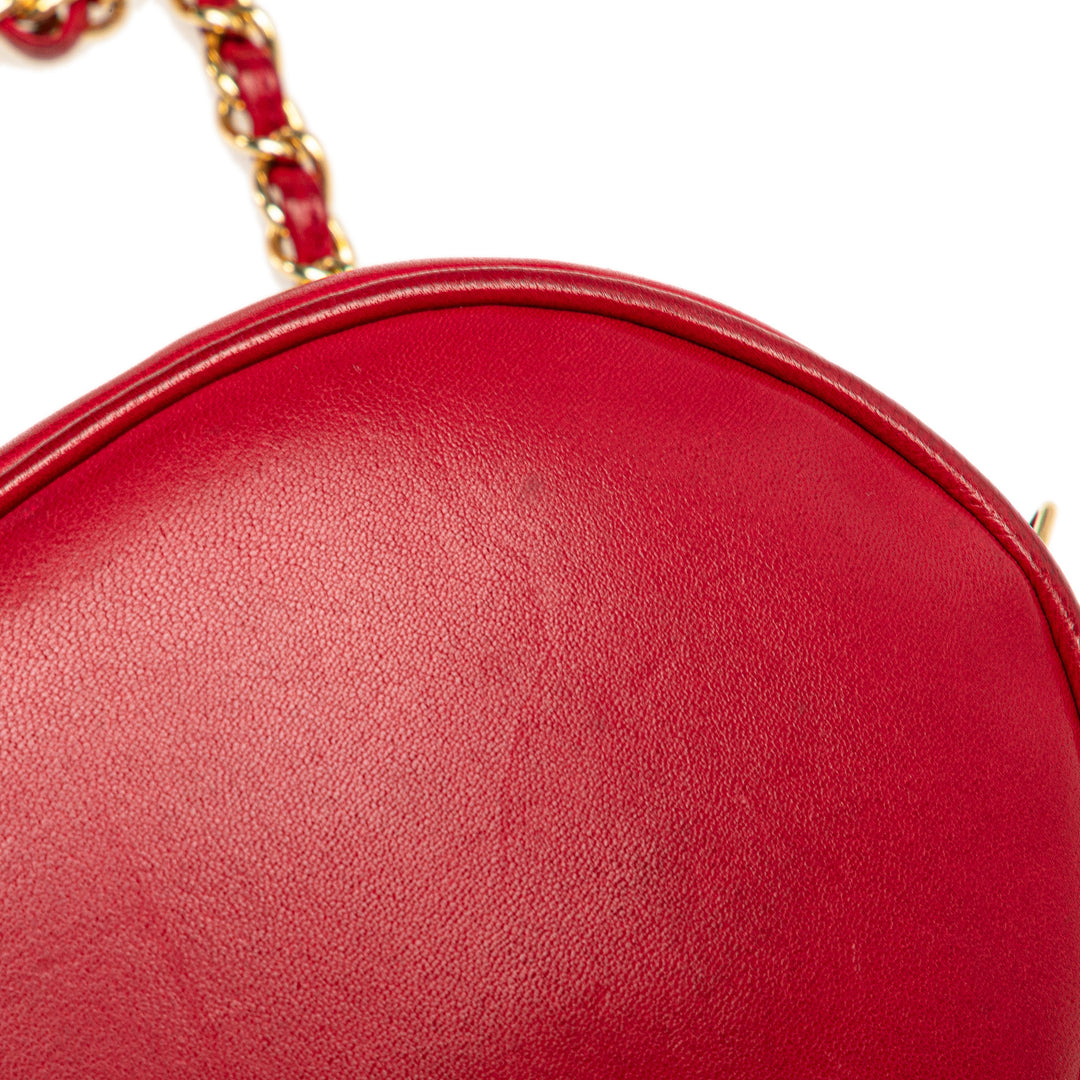 CC Lambskin Tassel Oval Camera Bag Red - Gaby Paris