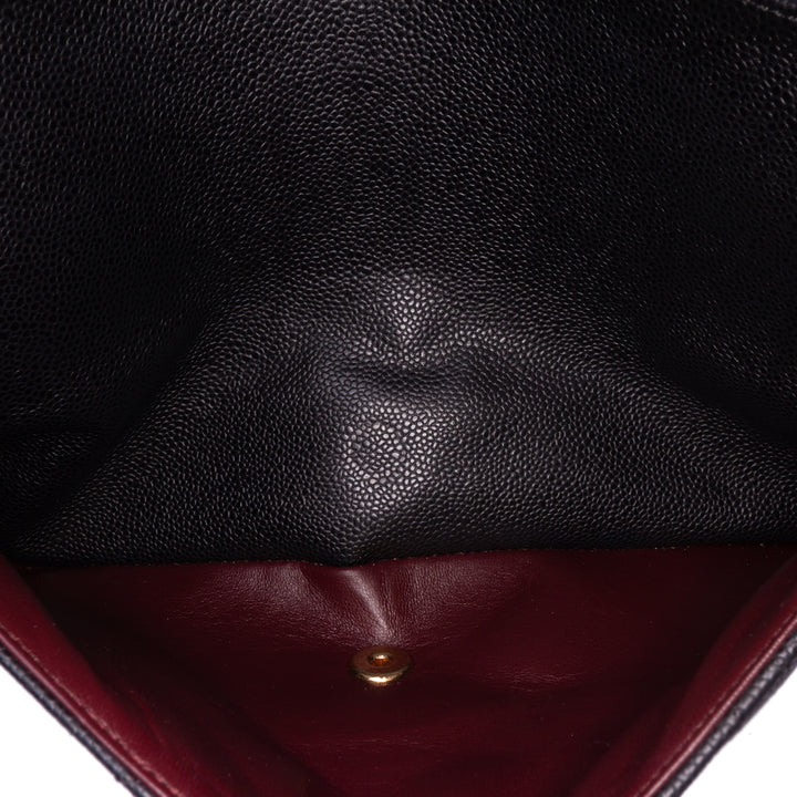 Maxi Classic Caviar Double Flap Black - Gaby Paris