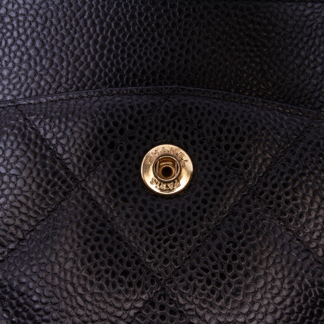 Maxi Classic Caviar Double Flap Black - Gaby Paris