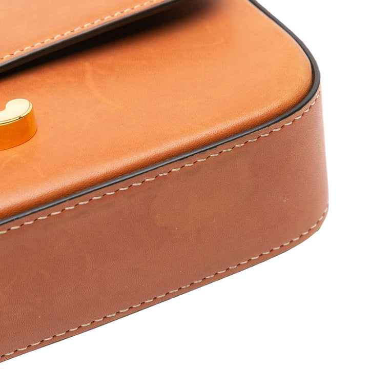 Leather Triomphe Claude Shoulder Bag Brown - Gaby Paris