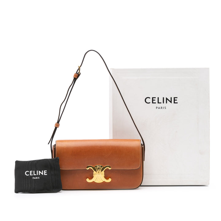 Leather Triomphe Claude Shoulder Bag Brown - Gaby Paris