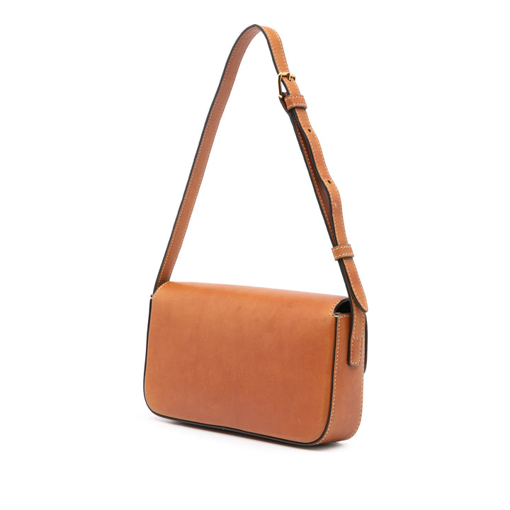 Leather Triomphe Claude Shoulder Bag Brown - Gaby Paris