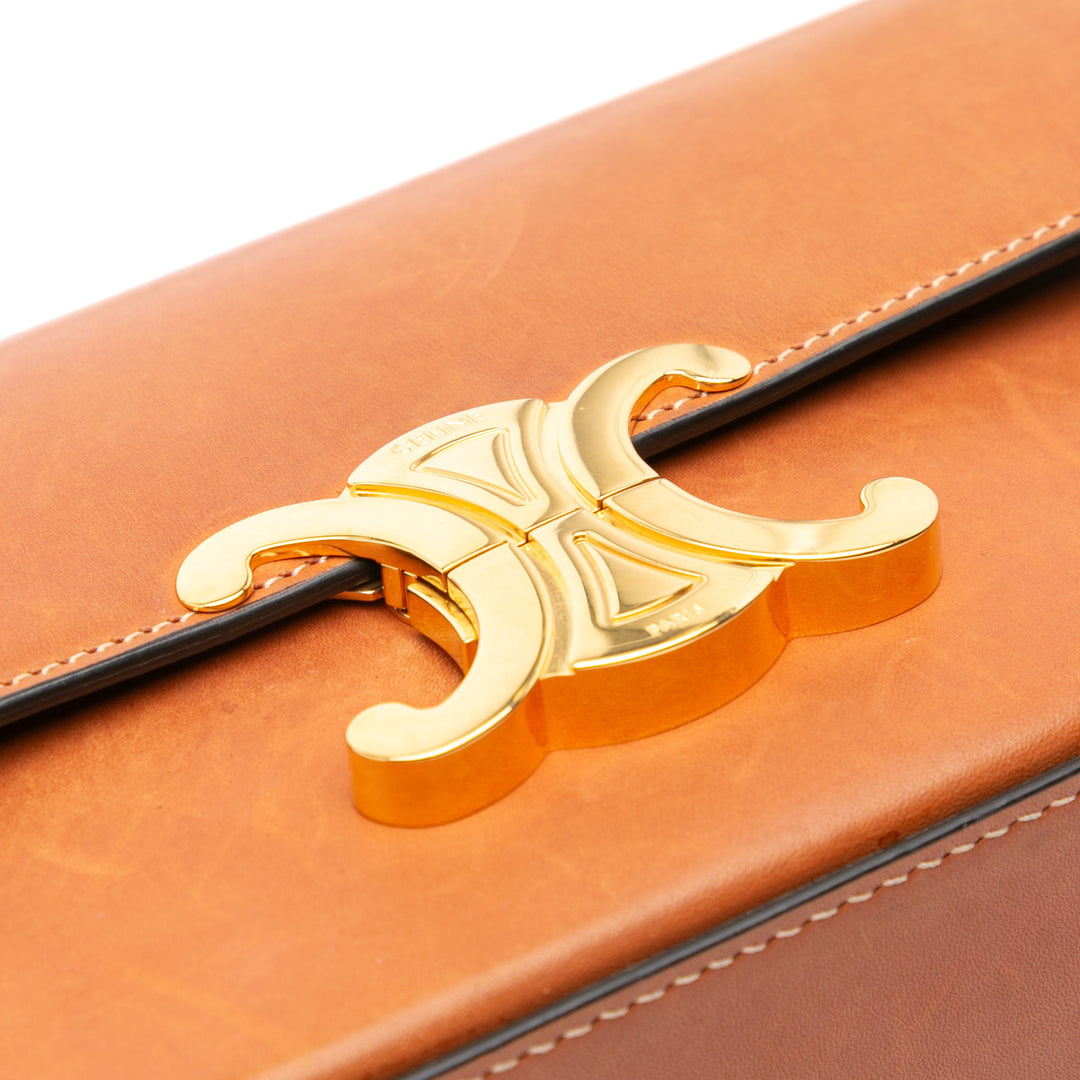 Leather Triomphe Claude Shoulder Bag Brown - Gaby Paris