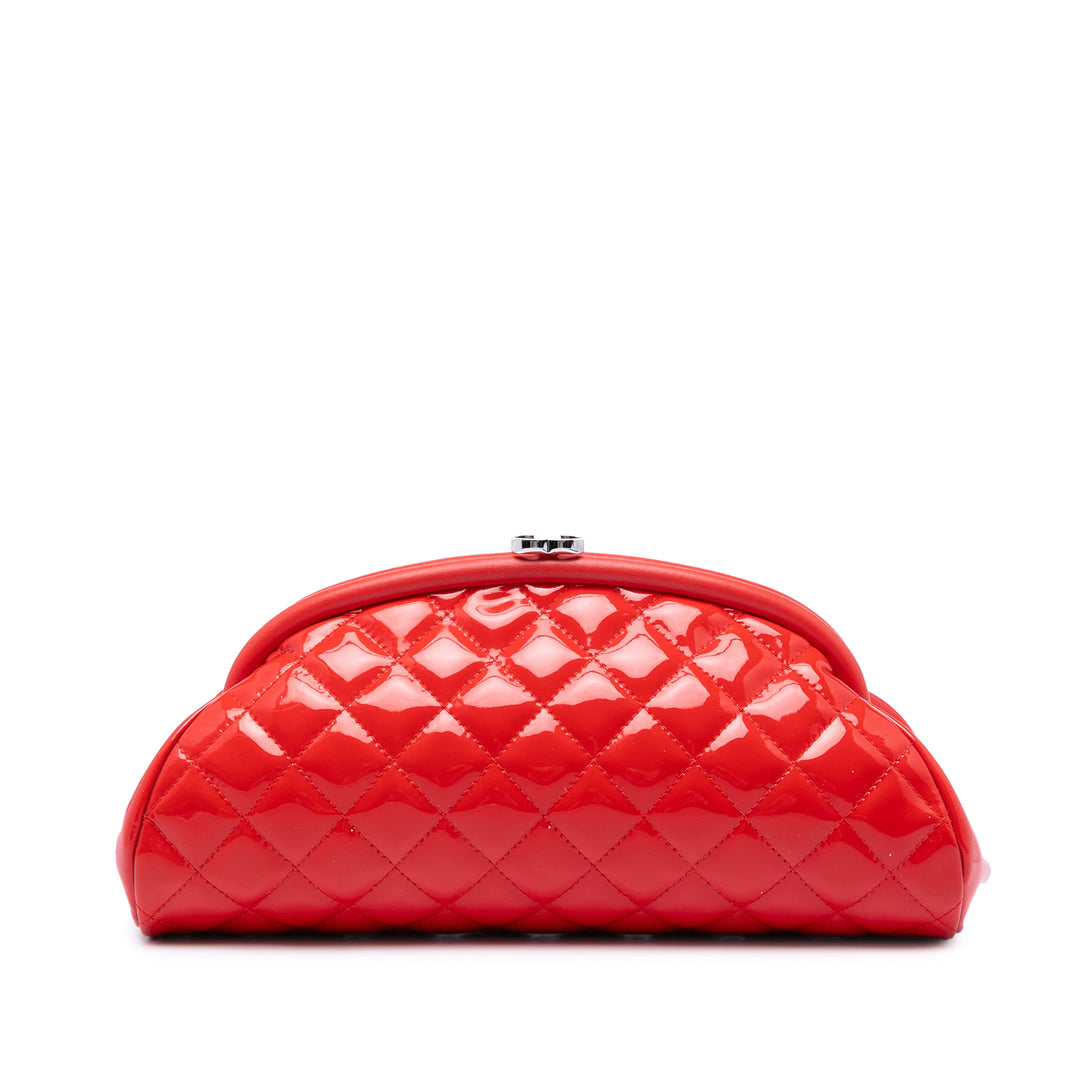 Chanel Matelassé Cuir verni Timeless Kiss Lock Pochette