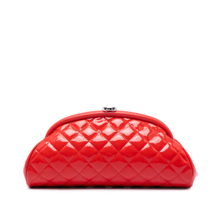Chanel Matelassé Cuir verni Timeless Kiss Lock Pochette