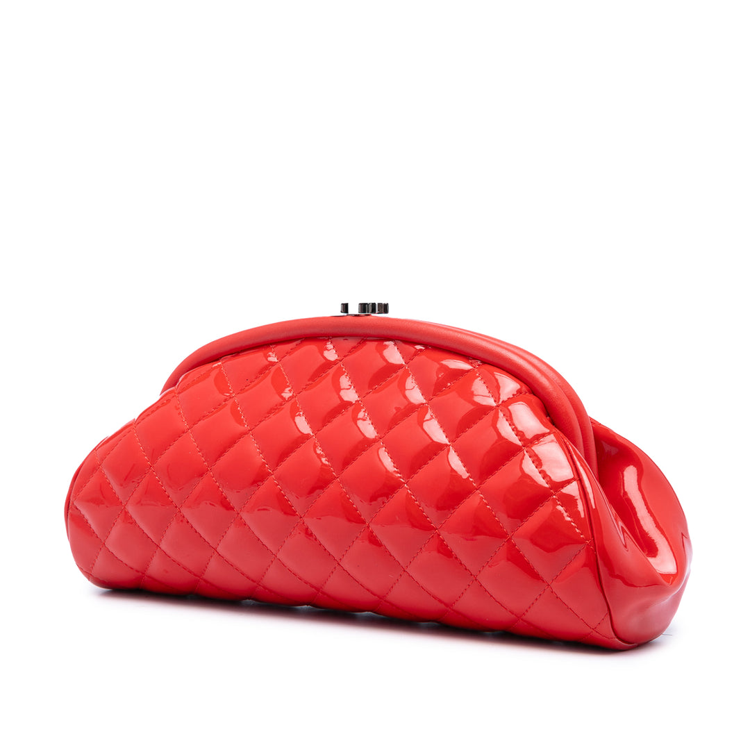 Chanel Matelassé Cuir verni Timeless Kiss Lock Pochette