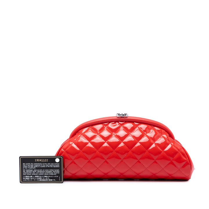Chanel Matelassé Cuir verni Timeless Kiss Lock Pochette