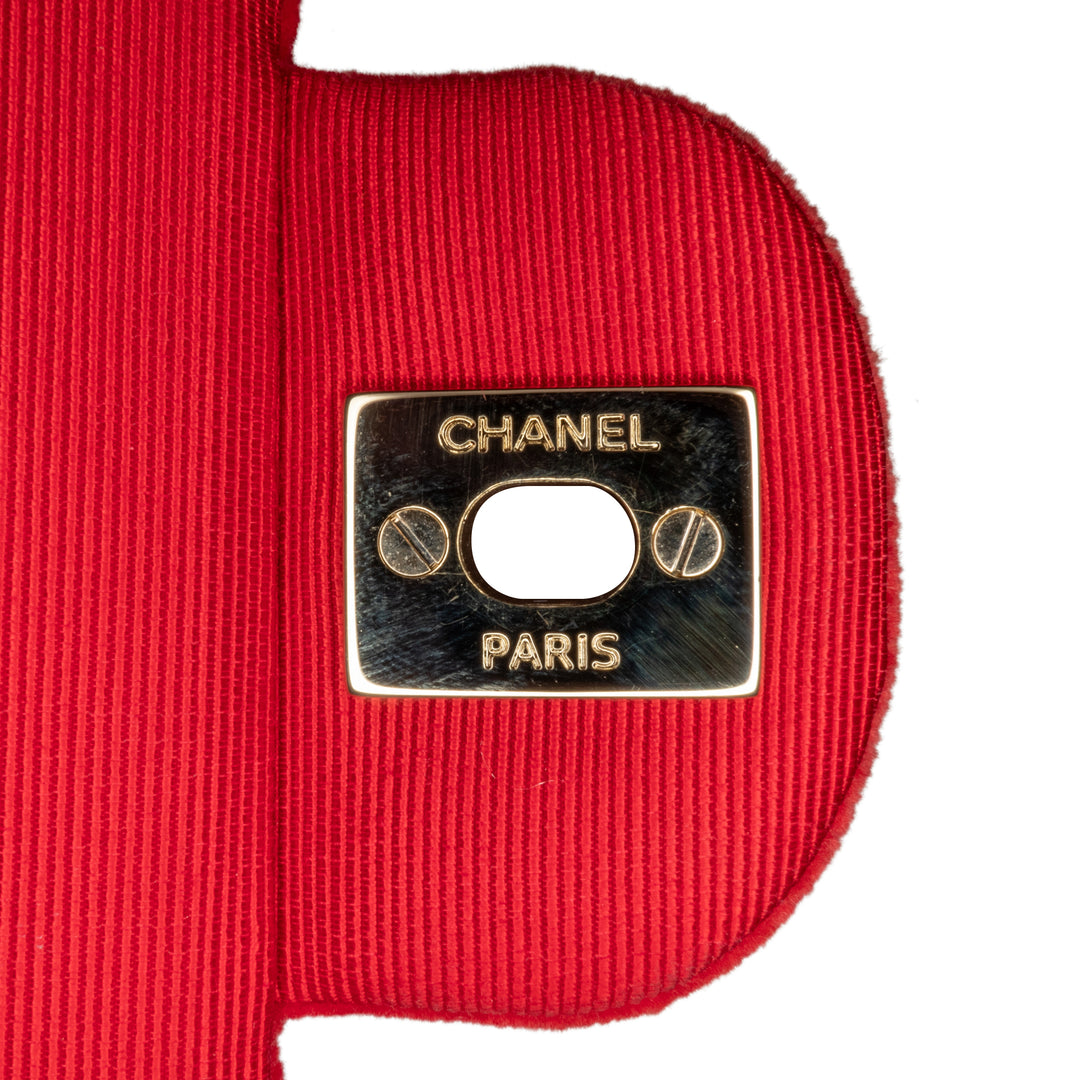 Chanel Medium Classic Velvet Double Flap Red - GABY PARIS