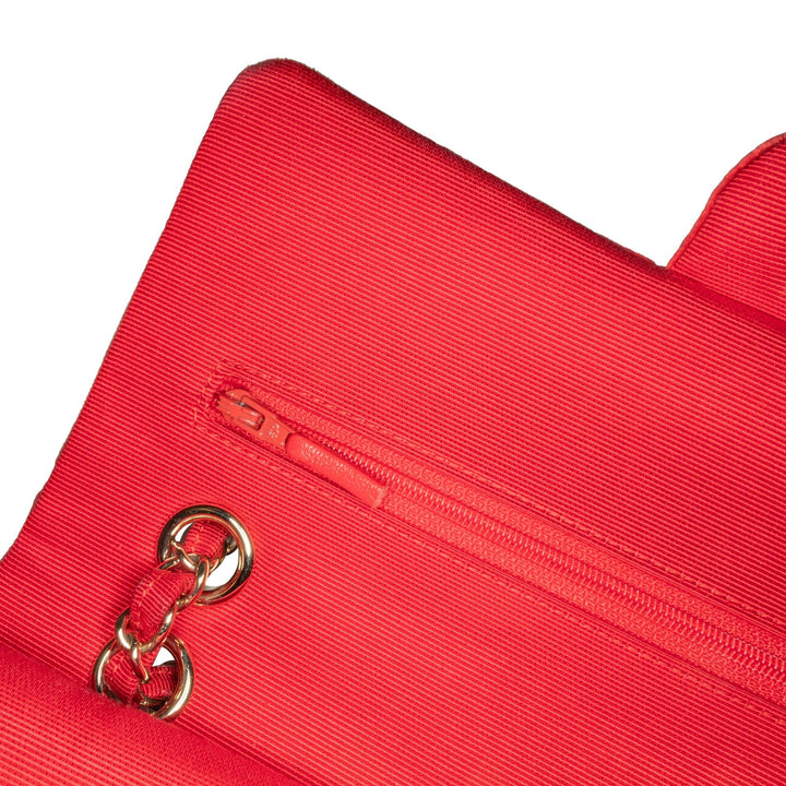 Medium Classic Velvet Double Flap Red - Gaby Paris