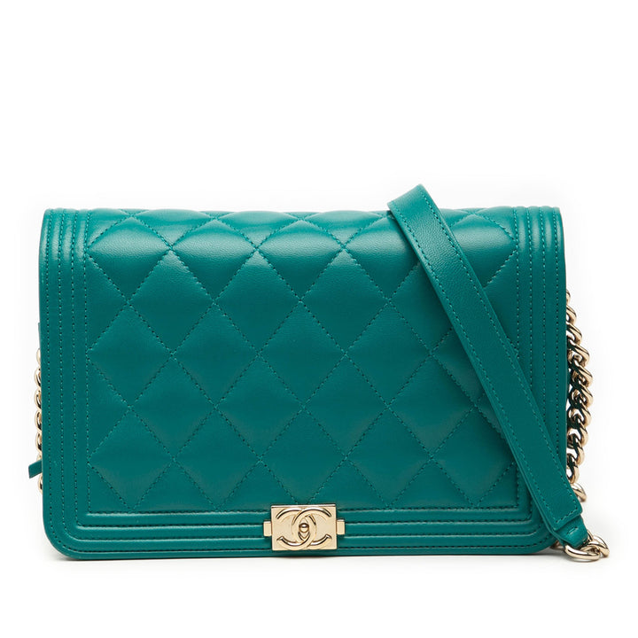 Chanel Matelassé Cuir d’agneau Boy Wallet on Chain