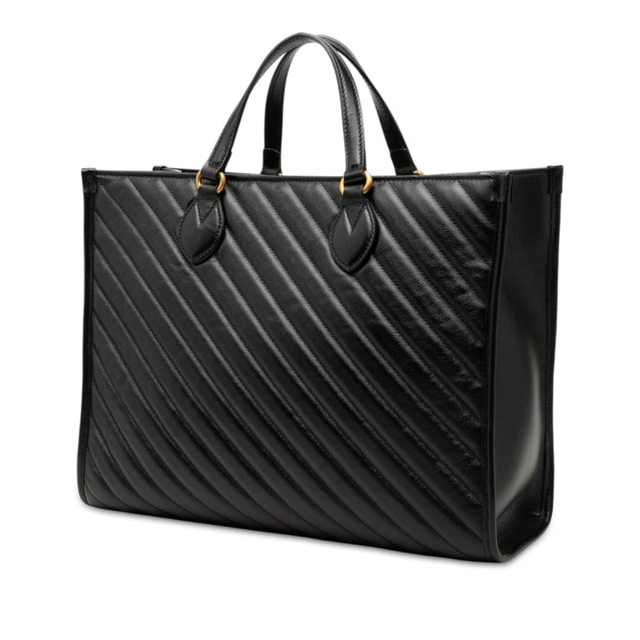 Gucci GG Marmont Matelasse Diagonal Cabas Moyen Cuir de veau