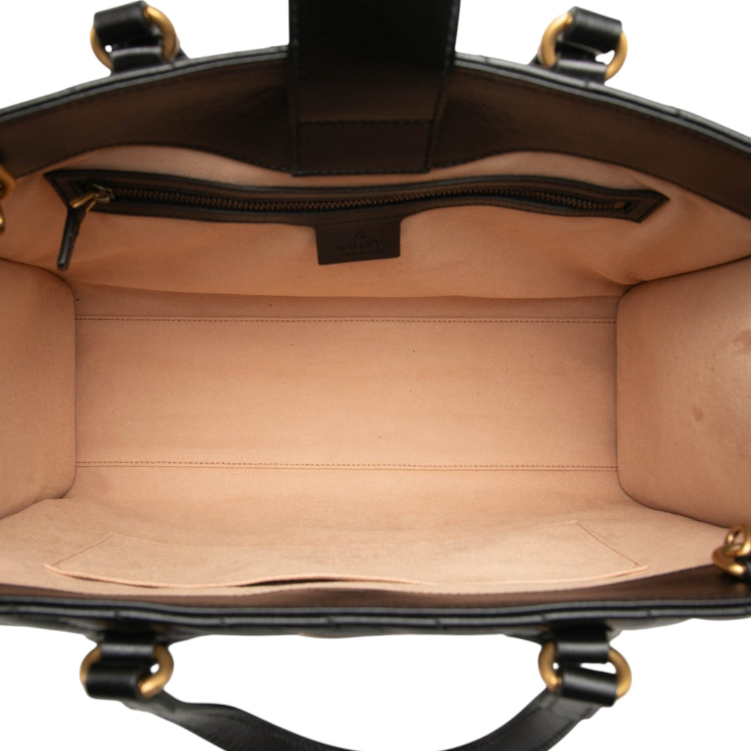 Gucci GG Marmont Matelasse Diagonal Cabas Moyen Cuir de veau
