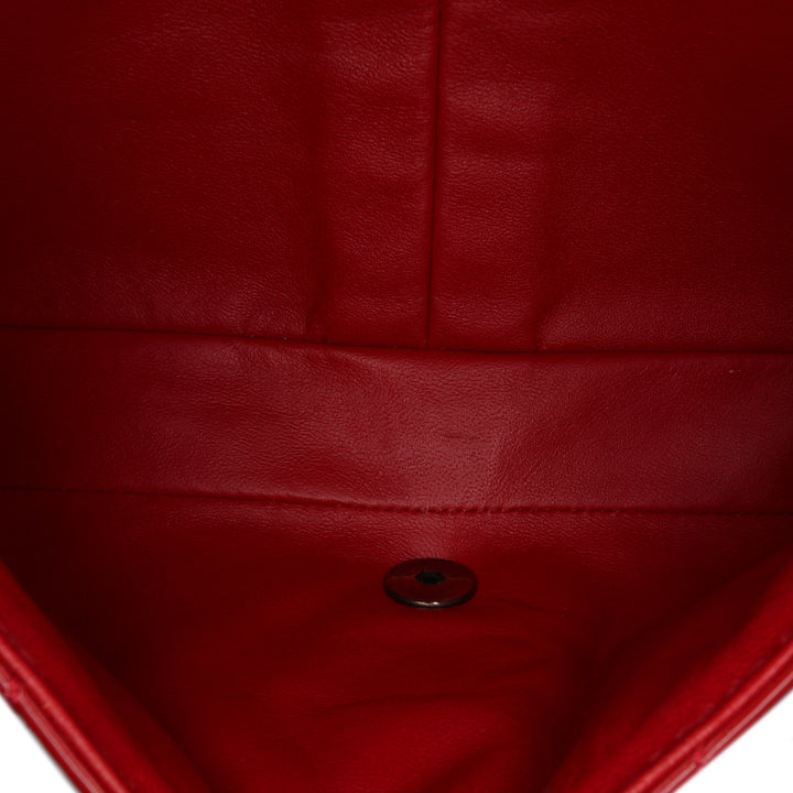 Classic Chevron Patent East West Single Flap Red - Gaby Paris