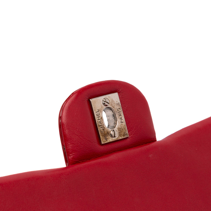 Classic Chevron Patent East West Single Flap Red - Gaby Paris