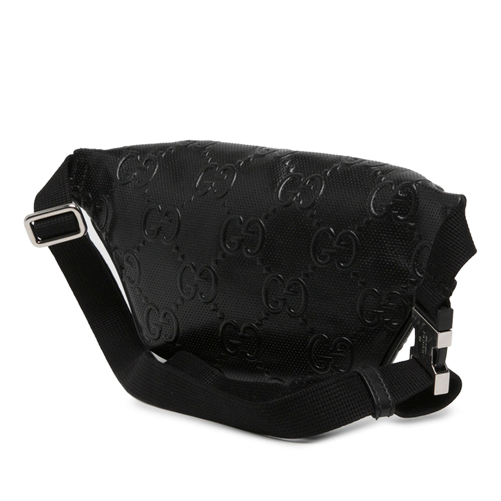 Gucci Ceinture GG embossé perforé Cuir de veau Noir – vue 2 – GABY PARIS