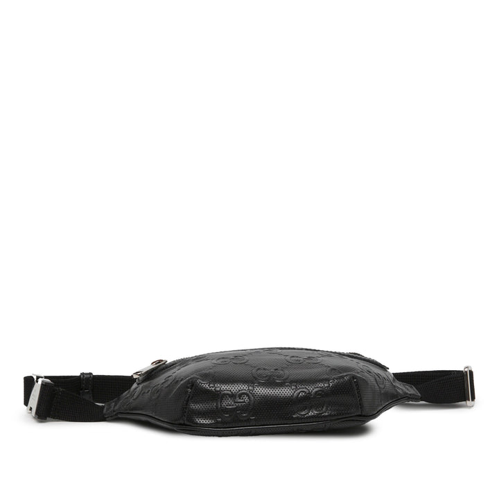 Gucci Ceinture GG embossé perforé Cuir de veau Noir – vue 3 – GABY PARIS