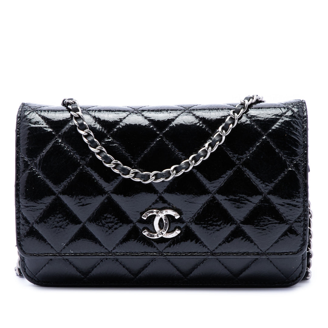 Chanel CC Matelassé brillant vieilli Cuir de veau Wallet on Chain