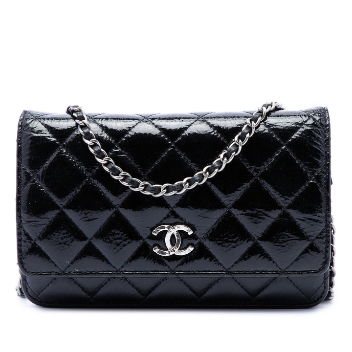 Chanel CC Matelassé brillant vieilli Cuir de veau Wallet on Chain